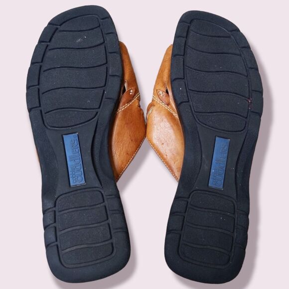 Cobbie Cuddlers Womens Brown Leather Fairy Slides Flowers Wedges Sandals 9.5 - Picture 8 of 9